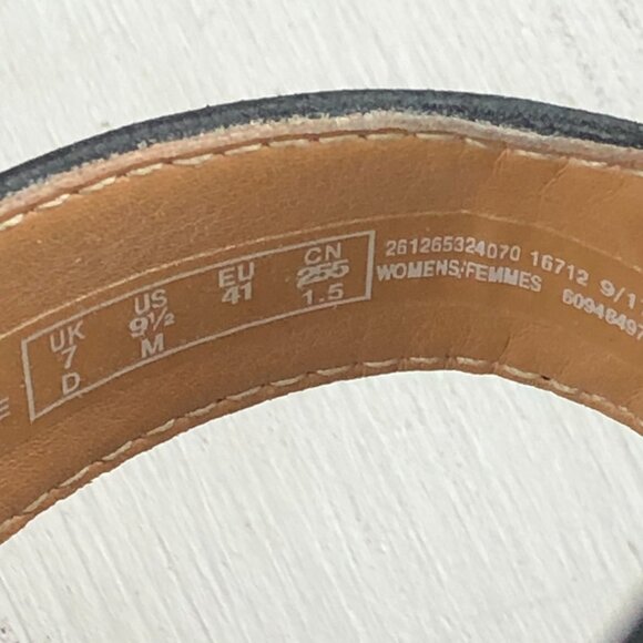 Clarks Women's Size 9.5M Reely Juno Black Leather 3 Strap Wedge Heel Sandals - Picture 15 of 16